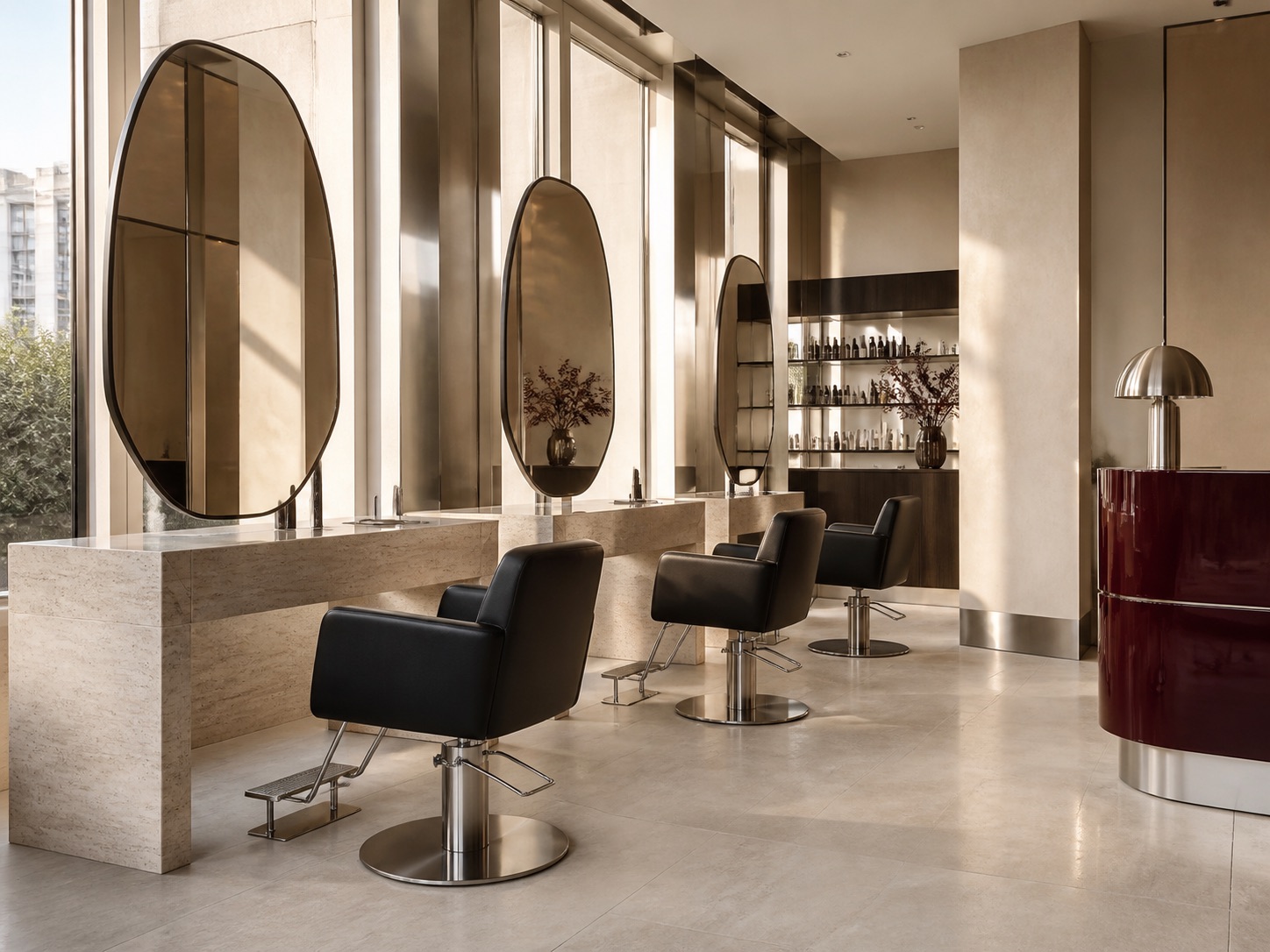 Interno contemporaneo di un hair studio